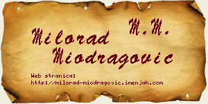 Milorad Miodragović vizit kartica